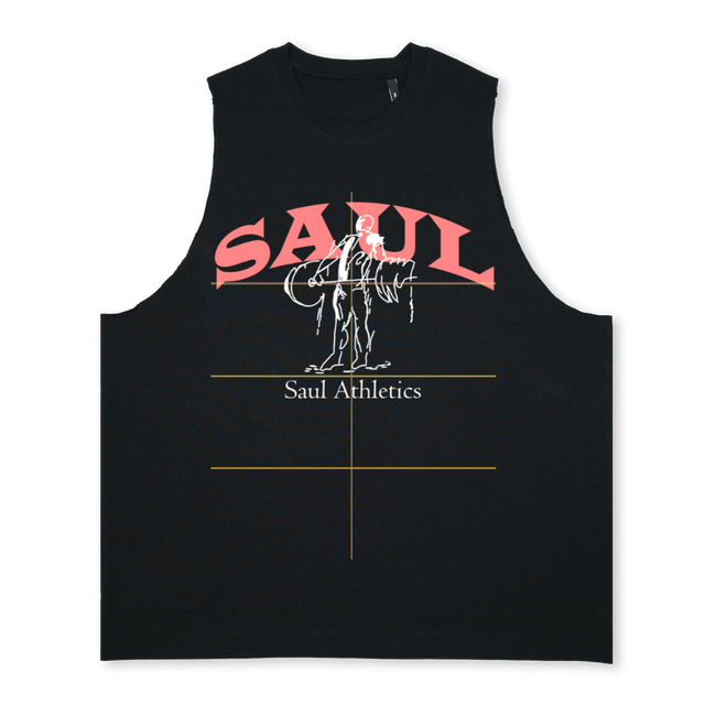 SAUL ATH VEST BLK Deep Black Oversized Vest.