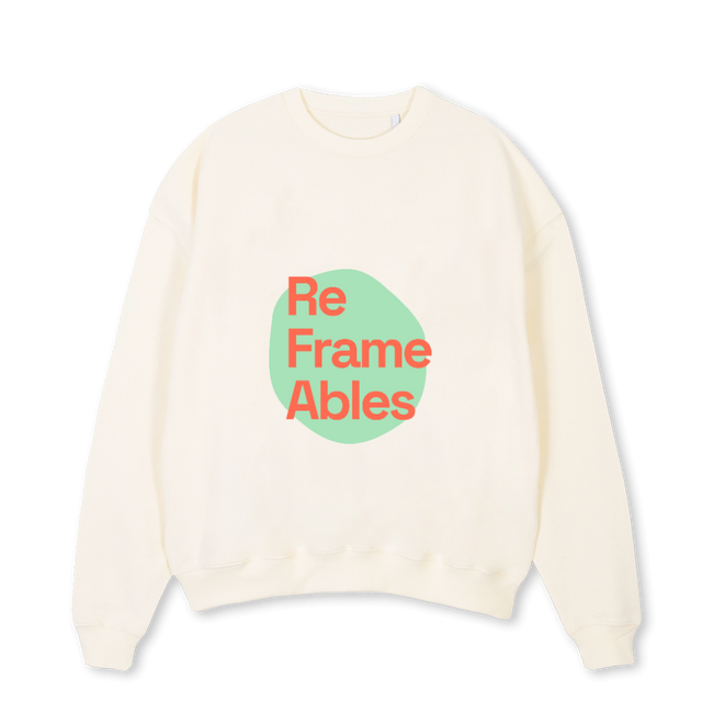 ABLES Cream Oversized Crewneck Sweater.