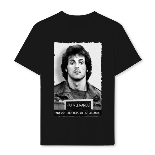 RAMBO MUGSHOT Black Regular Tee.