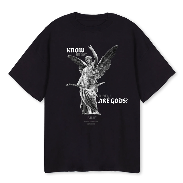 METAL GODDESS Black Oversized Tee.