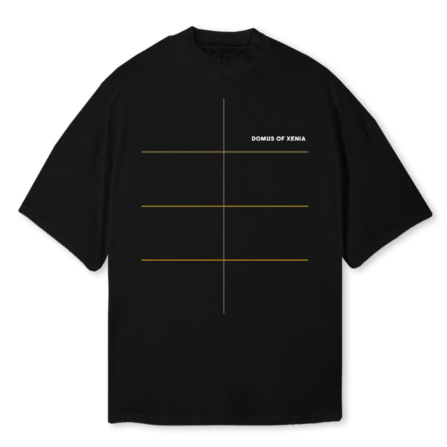 PLANT MORE TREES Black Oversized Mock Neck Tee.