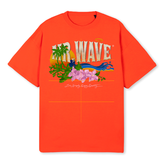 WAVE RESORT TEE ORN Hot Orange Oversized Tee.
