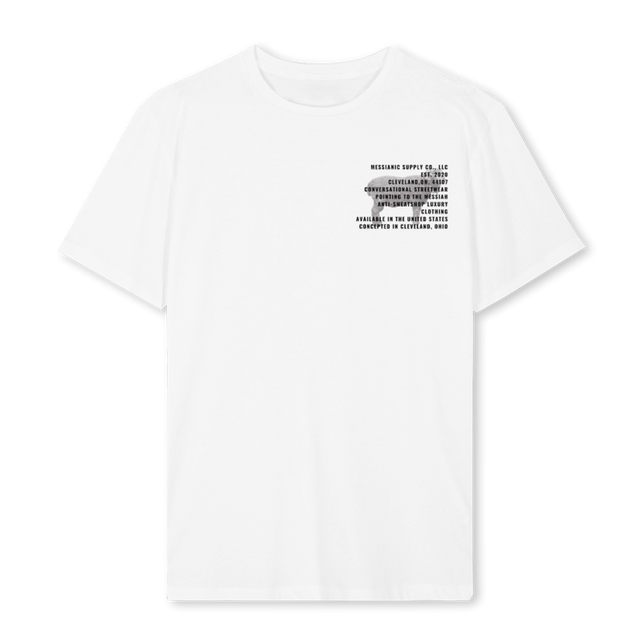 WHT LOGO TEXT RIGHT White Regular Tee.