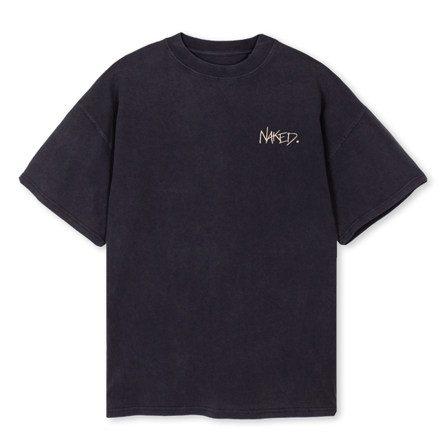 HAPPIER SHIRT Vintage Black Oversized Tee.