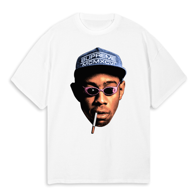 TYLER TEE White Oversized Tee.