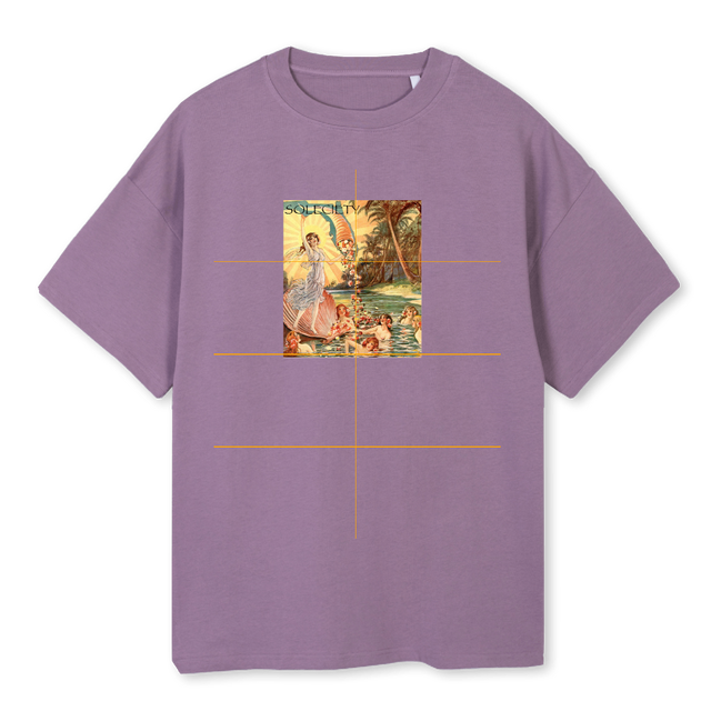 FRESH FLOWERS Purple Oversized Tee.