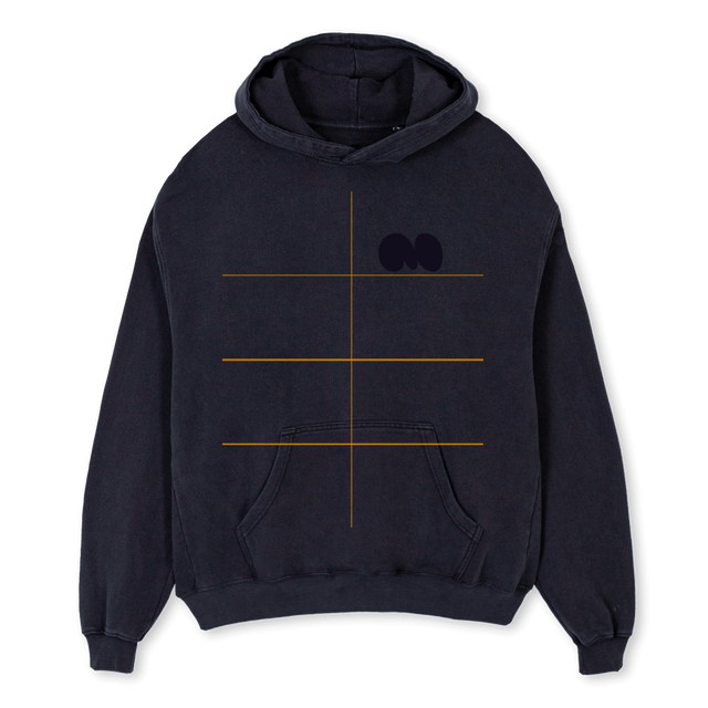 FABIO Vintage Black Oversized Hoodie.