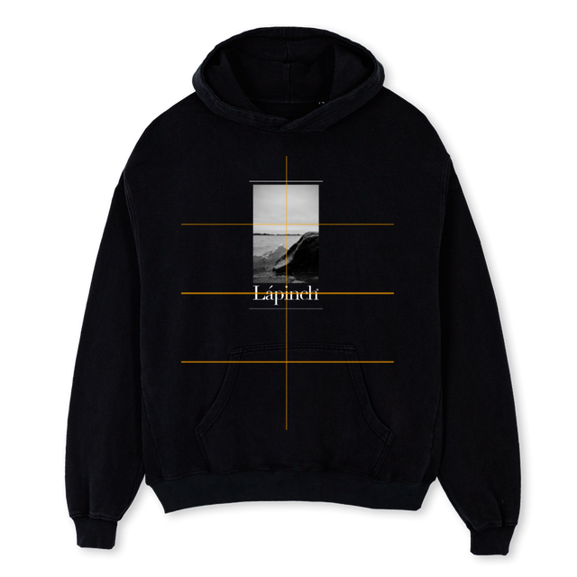 LAPINCH OCEAN Black Oversized Hoodie.