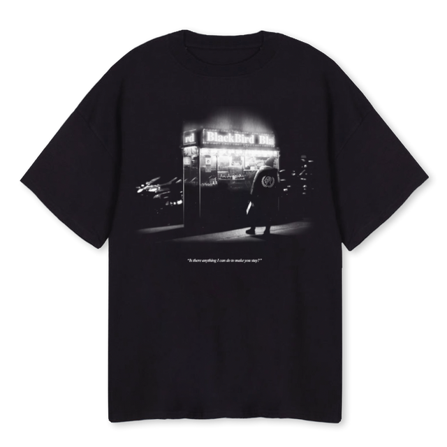 OVERSEAS Black Oversized Tee.
