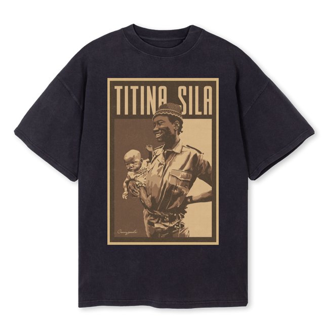 TITINA B Vintage Black Oversized Tee.