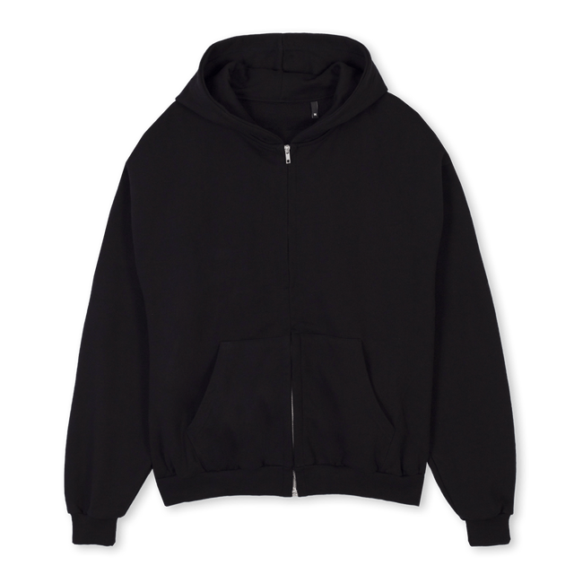 CAKE LOVERS Black Oversized Zipped Hoodie.