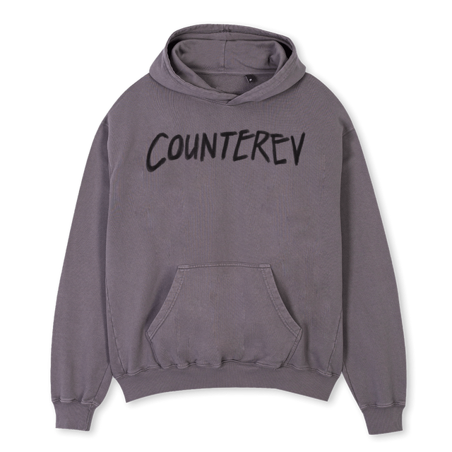 HOODUE B Pigment Grey Oversized Hoodie.