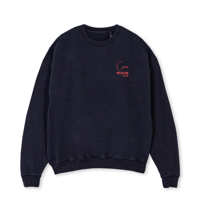 SMSPF SWEAT Vintage Black Oversized Crewneck Sweater.