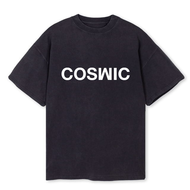 COSWIC GRAND Vintage Black Oversized Tee.