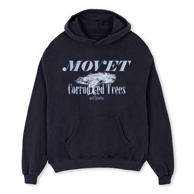 STWOPONEMVT Vintage Black Oversized Hoodie.