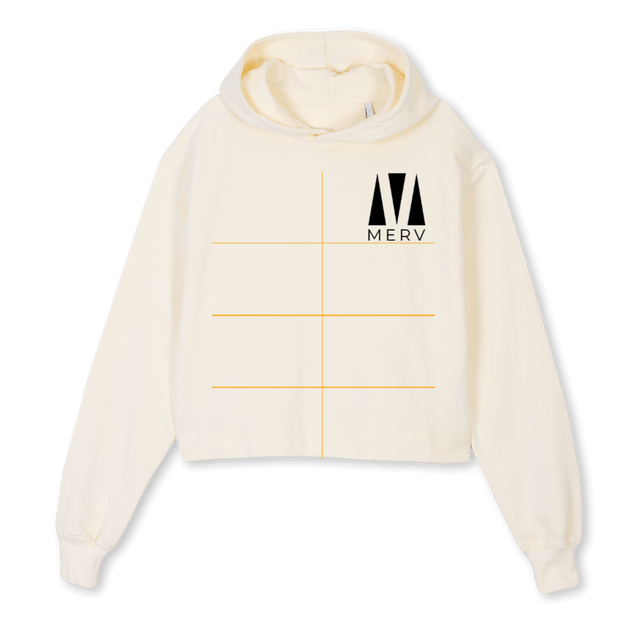 MERV CH Cream Cropped Hoodie.