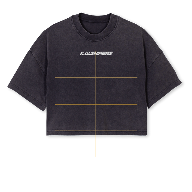 XENOWOMENS Vintage Black Cropped Oversized Tee.