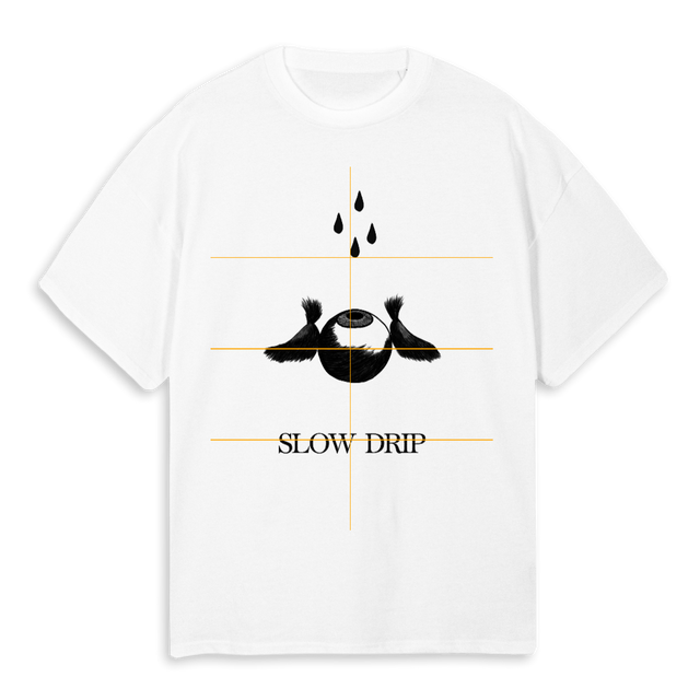 SLOW DRIP White Oversized Tee.
