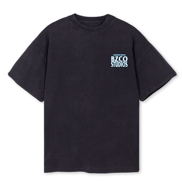 MIDNIGHT STORY Vintage Black Oversized Tee.