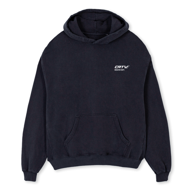 CRTVE DEPT Vintage Black Oversized Hoodie.