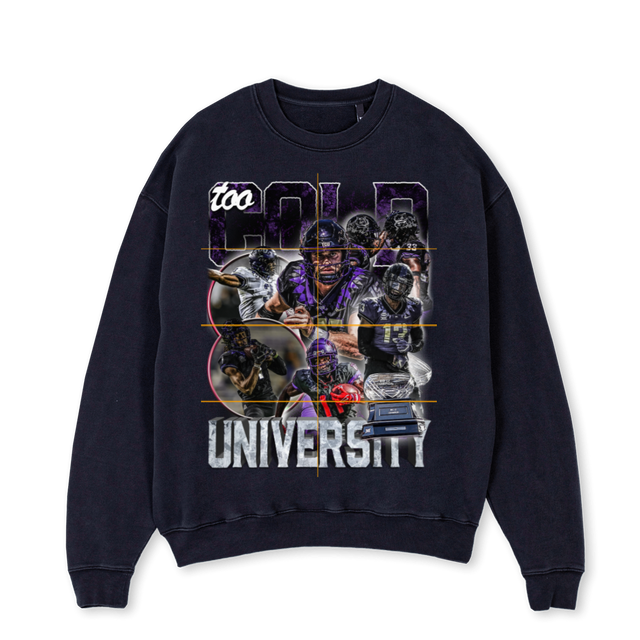 TOO COLD SWEATSHIRT Vintage Black Oversized Crewneck Sweater.