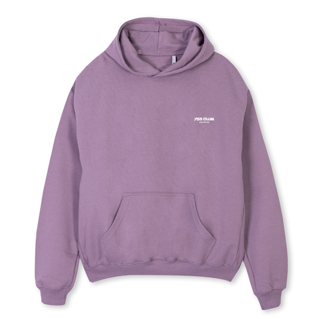 BACK TEXT Purple Oversized Hoodie.