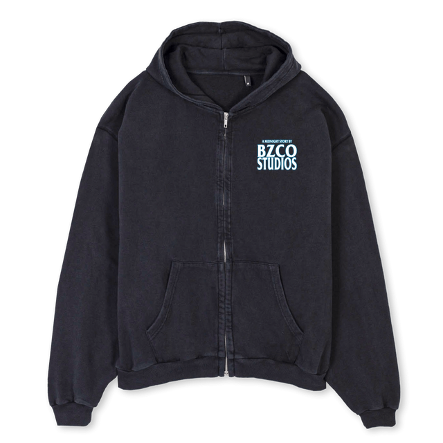 MIDNIGHT JACKET Vintage Black Oversized Zipped Hoodie.