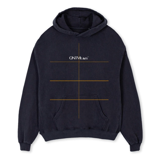 QNTM V BLAC Vintage Black Oversized Hoodie.