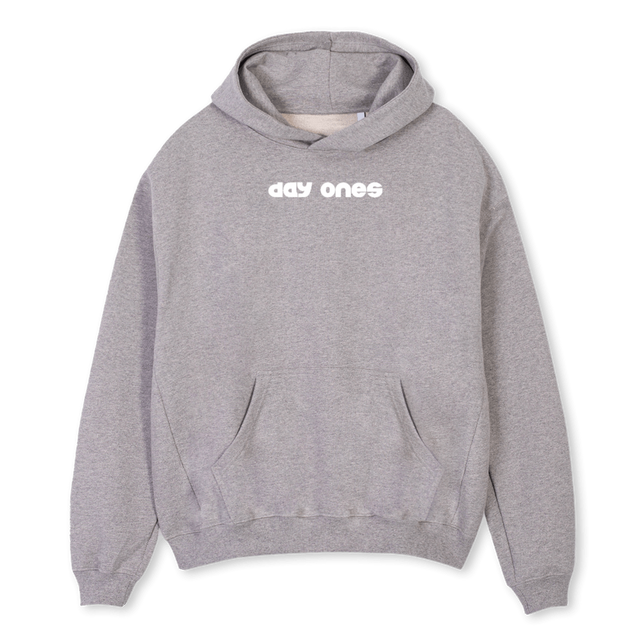 DAY ONES Grey Marl Oversized Hoodie.