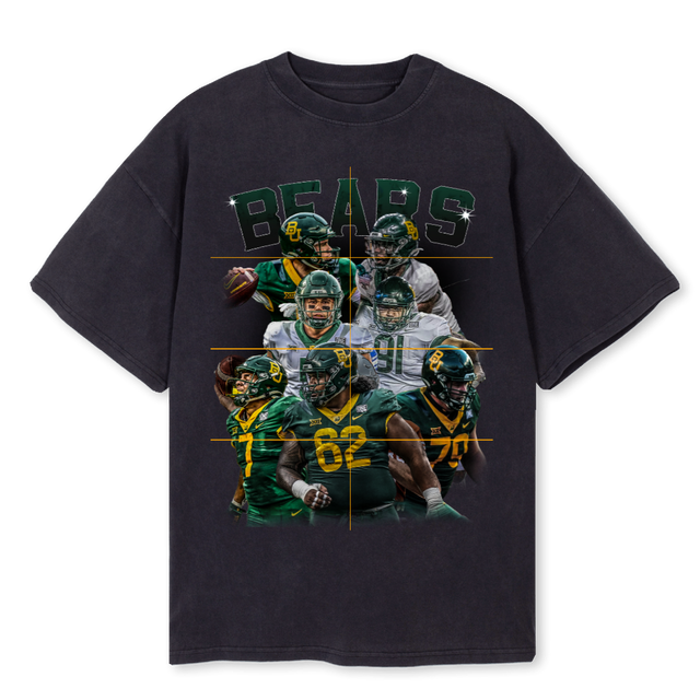 BU BEARS VERSION UNO Vintage Black Oversized Tee.