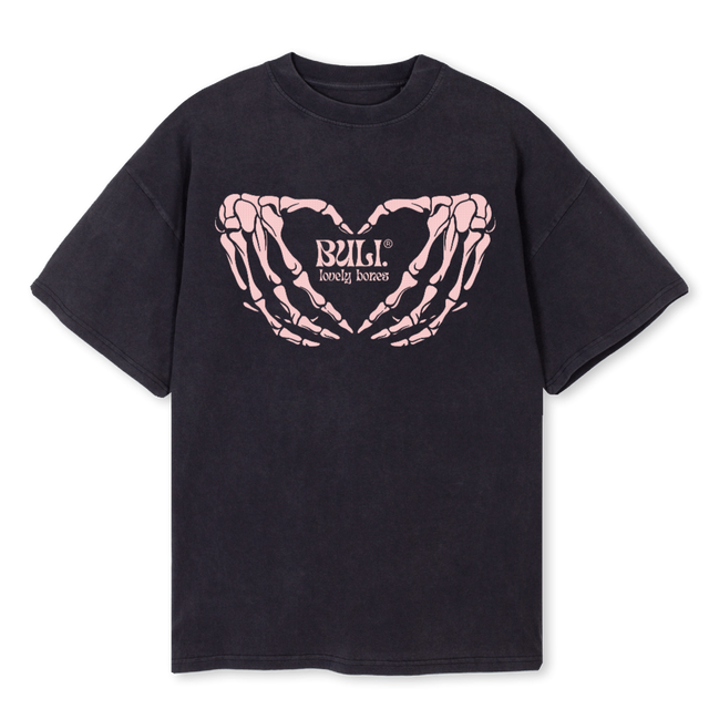 LOVELYBONESTEE Vintage Black Oversized Tee.