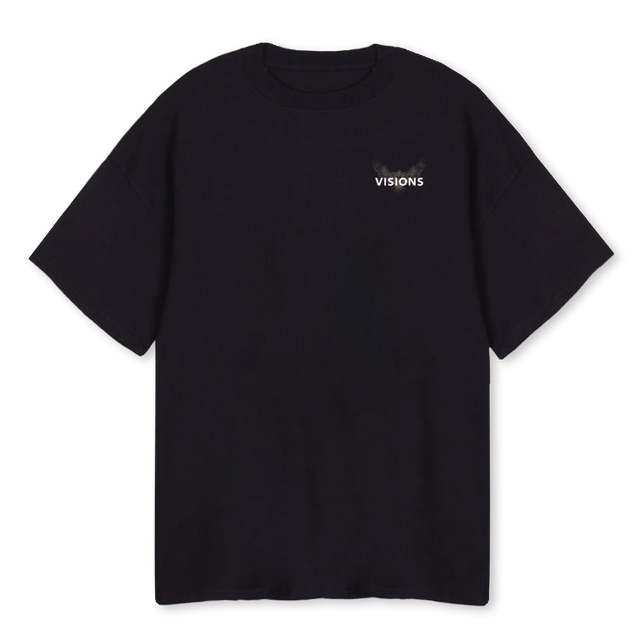 VISIONS RISE Black Oversized Tee.