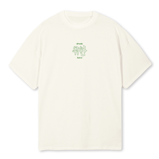 DRUNK SOJU TEE Cream Oversized Tee.