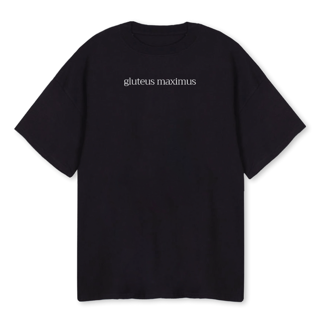 GLUTEUS MAXIMUS Black Oversized Tee.