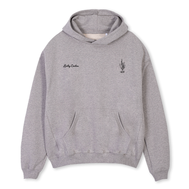 LC DOUBLE FRONT GREY Grey Marl Oversized Hoodie.