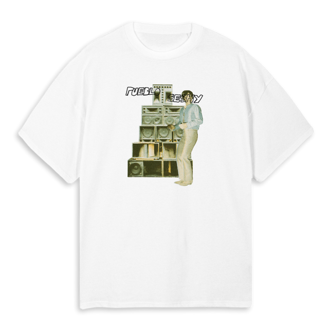 SOUNDSYSTEM FUNK White Oversized Tee.