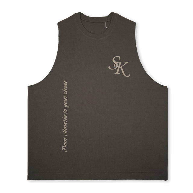 BROWN FOG VEST City Brown Oversized Vest.