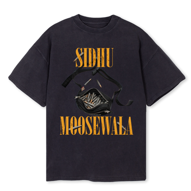 MOOSEWALAA Vintage Black Oversized Tee.
