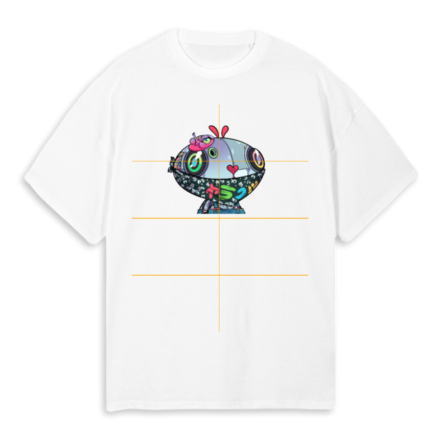 KARAFURU W B White Oversized Tee.