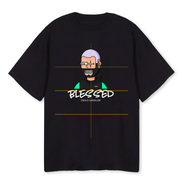 BLESSED M C Black Oversized Tee.