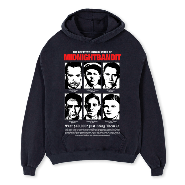 BRING THEM ALIVE HOO Vintage Black Oversized Hoodie.