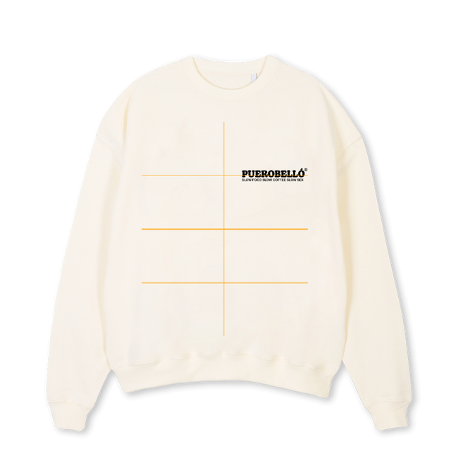 SLOW COFFEE Cream Oversized Crewneck Sweater.