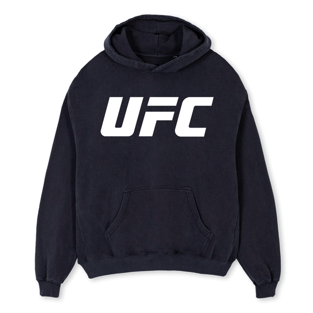 UFCONE Vintage Black Oversized Hoodie.