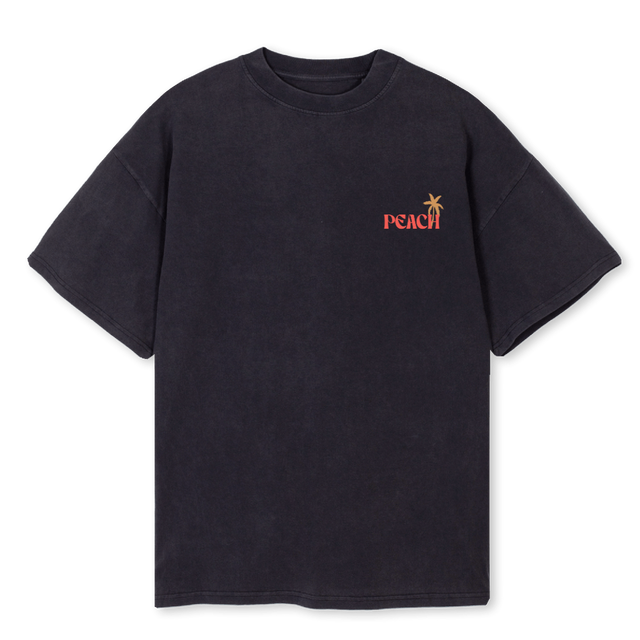 VINTAGE PALM Vintage Black Oversized Tee.