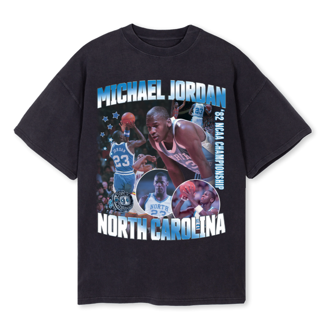 MJ NC Vintage Black Oversized Tee.