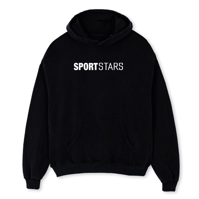 CLASSIC LOGO Black Oversized Hoodie.