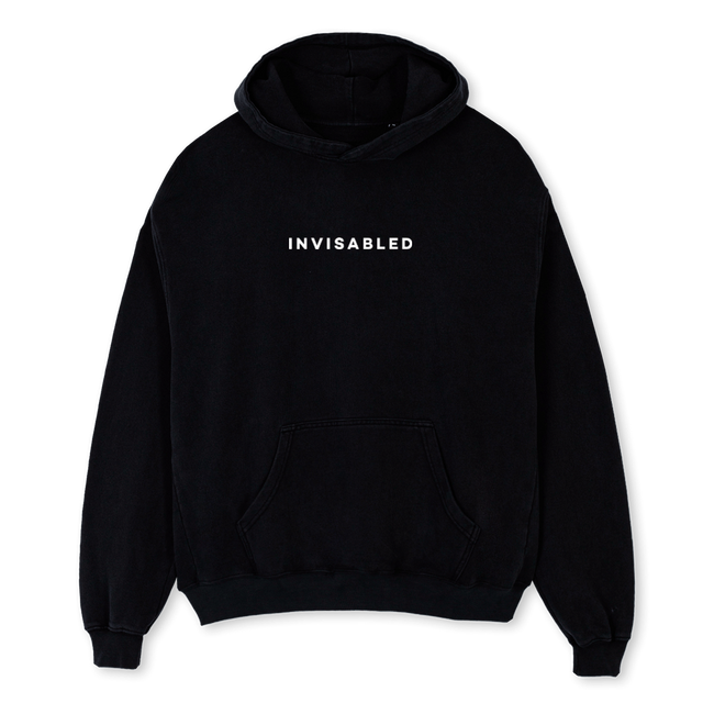 LABELS B Black Oversized Hoodie.