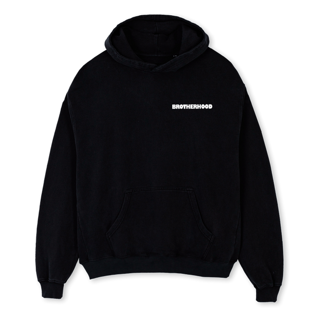 BROTHERHOOD Black Oversized Hoodie.