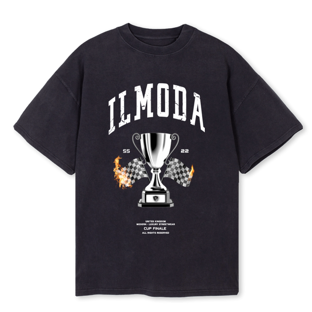 CUP FINALE Vintage Black Oversized Tee.