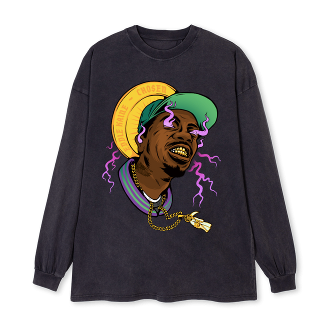 CHOSENLS Vintage Black Oversized LS Tee.